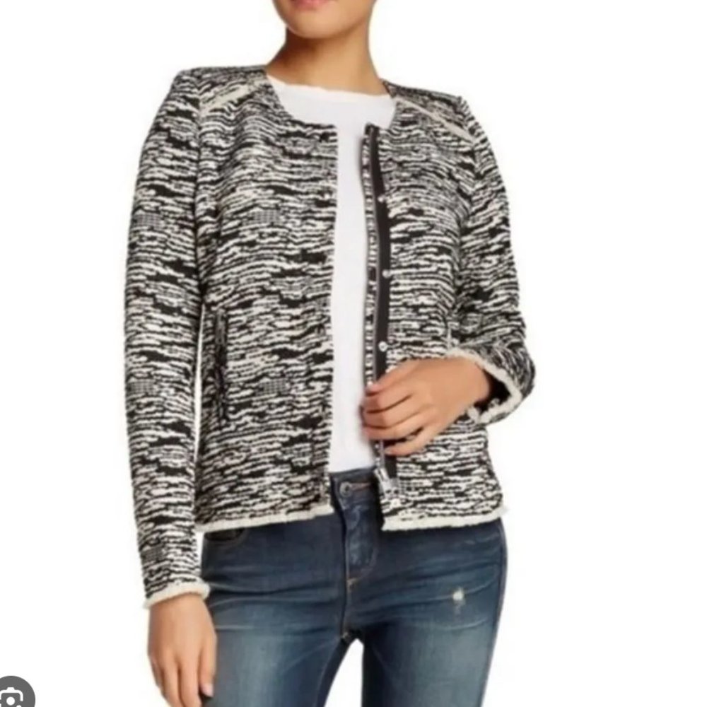 IRO Lizzie Tweed Black/White Jacket Size 36